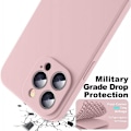 Miniatyrbild 4 av 5: iPhone 13 Pro Gummibelagd Mattrosa Skal Kameraskydd Liquid - Rosa