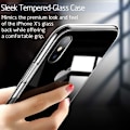 Miniatyrbillede 2 af 8: iPhone XR stødabsorberende skal 9H hærdet glas bagside af glas Transparent