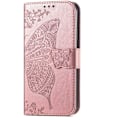 Pikkukuva 1 / 4: OnePlus 8 Pro -lompakkokotelo, PU-nahkainen 4-POCKET Motif Butterfly Pink gold