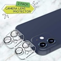 Miniatyrbillede 2 af 5: 2-PACK iPhone 11 / 12 Mini beskyttelse Linsebeskyttelse Kamerabeskyttelse Transparent