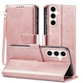 Miniatyrbillede 1 af 5: Samsung S24 Plus Pung Etui PU Læder 4 RUMMER - Rose guld