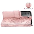 Miniatyrbillede 3 af 8: Samsung S22 Pung etui PU-Læder 4-KOMPARTMENT Motiv Butterfly Rosenguld