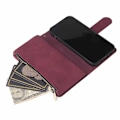 Miniatyrbillede 2 af 6: iPhone 12 Pro Max multifunktionelt pung etui Lynlås 8-rum Svart