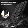 Miniatyrbillede 6 af 9: Samsung A12 stødsikkert cover Kickstand & kortrum ThinArmor V3 Black