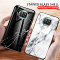 Miniatyrbillede 6 af 8: Xiaomi Mi 10T Lite Marble Shell 9H hærdet glas bagside glas bag V2 Green Emerald Green