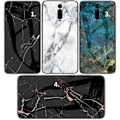 Pikkukuva 2 / 6: Xiaomi Mi 9T / 9T Pro Marble Shell 9H Tempered Glass Back Glassback V2 Black Svart/Vit