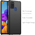 Pikkukuva 5 / 5: Samsung A21s Ultra-ohut kumipinnoitettu mattamusta Cover Basic V2 Black