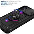Miniatyrbild 7 av 10: Samsung A32 5G / M32 5G Hybridskal med Ringhållare & Kameraskydd - Svart