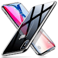 Miniatyrbillede 1 af 8: iPhone XS Max stødabsorberende skal 9H hærdet glas bagside af glas Transparent