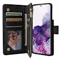 Miniatyrbillede 2 af 7: Samsung S21 FE multifunktionelt pung etui Lynlås 8-rum Svart