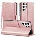 Miniatyrbillede 1 af 5: Samsung S24 Ultra Pung Etui PU Læder 4 RUMMER - Rose guld