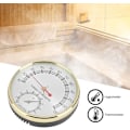 Miniatyrbild 4 av 5: Bastutermometer i metall, rund termometer hygrometer hygrometer-termometer för basturum