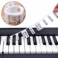 Avtakbare piano- og keyboardetiketter 61 tangenter Vit Hvid