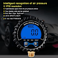 Miniatyrbild 3 av 5: Digital Däcktrycksmätare Däcktester Display Lufttrycksmätare Snabbkoppling Kopplingstråd