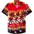Miniatyrbild 2 av 6: Herr Hawaiian skjorta och shorts set Regular Fit kortärmad casual funky strand flamingo skjorta set S S Red Beach