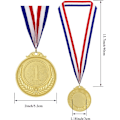 Miniatyrbild 2 av 5: Medaljer för barn, 12 st olympiska guldmedaljer i metall med band, priser för idrottsdagar, tävlingar, presenter till vuxna barn