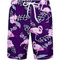 Miniatyrbild 3 av 7: Herr Hawaiian skjorta och shorts set Regular Fit kortärmad casual funky strand flamingo skjorta set M M Purple Flamingo