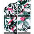Miniatyrbild 4 av 6: Herr Hawaiian skjorta och shorts set Regular Fit kortärmad casual funky strand flamingo skjorta set XL XL White Green Flamingo