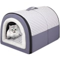 Miniatyrbild 1 av 3: Utomhus Katt Hus För Vinter, Isolerad Kattgrotta Vattentät Kattbädd Med Kudde Varm Katt Skydd Husdjursbädd Tält För Små Husdjur Katter gray