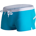 Miniatyrbild 1 av 5: Badbyxor Herr Badshorts för Herr Andningsbara Badbyxor Byxor Solid Badkläder Strandshorts Slim Wear L L Blue