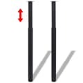 Justerbara bordsben 2 st 710 mm-1100 mm svart Black Svart