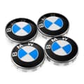 4 stycken 68 mm blå och vita navkapslar BMW
