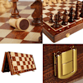 Miniatyrbild 4 av 10: Schackset i Trä, Schackgåva, Vikbart Schackbräde, Reseschackbräde, Vikbart Bärbart Schackspel