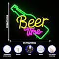 Miniatyrbild 3 av 5: Öltid Neon Skylt Bar Neon Ljusskylt Gul LED Skylt för Väggdekor USB Neon Skylt för Bar Club Ho