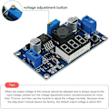 Miniatyrbild 4 av 5: 2 stycken DC-DC BUCK Spänningsomvandlare Effektmodul justerbar modul stabil 36V 24V 12V till 5V 2A Effektmodul med LED-display