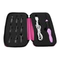 9-i-1 USB-opladeligt LED-belyst hæklesæt med rosa etui