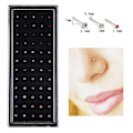 Miniatyrbild 2 av 8: 60 STK/ Set Strass Nose Ring Ben Stud Rostfritt stål White