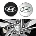 4-Pak - Hyundai Centerkapsler / Hjulkapsel Emblem - B 70 60mm - Silver
