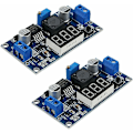 Miniatyrbild 1 av 5: 2 stycken DC-DC BUCK Spänningsomvandlare Effektmodul justerbar modul stabil 36V 24V 12V till 5V 2A Effektmodul med LED-display