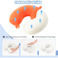 Pikkukuva 3 / 5: Matkatyyny Niskatyyny Memory Foam Matkatyynyt Pääntukityyny lentokoneeseen Juna Auto Toimistomatkat Välttämättömät lentotyynyt pitkään Oranssi Orange One Size