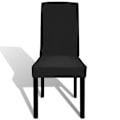 Miniatyrbillede 3 af 4: Stolebetræk lige model stretch 6 stk sort Black Svart