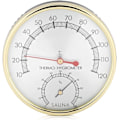 Miniatyrbillede 1 af 5: Saunatermometer i metal, rund termometer hygrometer hygrometer-termometer til saunarum