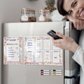 Miniatyrbild 3 av 5: Transparent akryl raderbar mini veckoplanerare - rosa, A3+A4 storlek, enkel