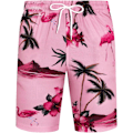Pikkukuva 3 / 5: Miesten Havaiji-paita ja shortsit setti Regular Fit lyhythihainen rento funky ranta flamingo paita setti S S Pink Flamingo Beach