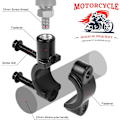 Miniatyrbilde 2 av 5: 2 stk motorsykkelspeilholder for 22 mm styrefeste - for 10 mm sidespeil, aluminium (svart)