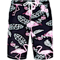 Pikkukuva 3 / 7: Miesten Havaiji-paita ja shortsit, normaali istuvuus, lyhythihainen, rento, funky ranta flamingo-paitasetti M M Black Flamingo