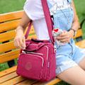 Miniatyrbillede 3 af 9: Casual nylon, rejsetaske med stor kapacitet, vandtæt håndtaske, 2-vejs slid Purple