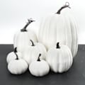 Pikkukuva 4 / 5: Halloween-Pumppuja Simuloivat Koristeet 7 kpl Simuloitu Pumppu Malli Teko-Pumppu Koriste Väärennös Pumppu Halkeilee White