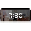 Miniatyrbild 1 av 5: Digital väckarklocka, LED-spegel digital klocka, sängbordsklocka, morgonväckarklocka, nattlampa, justerbar ljusstyrka, för hemmakontor