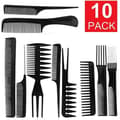 10st kammar olika former - Kit - Professional Comb Set Black Svart