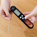 Miniatyrbild 3 av 10: Vikbar Digital Kökstermometer Instant Read svart black