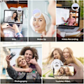 Miniatyrbillede 9 af 10: RBG Selfie Lampe Clip-On LED Ring Light til Mobiltelefon hvid white