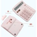 Miniatyrbilde 2 av 5: Rosa kalkulator, skrivebordskalkulator 12 sifre med stor LCD-skjerm