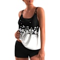 Miniatyrbild 1 av 3: Lady Swimsuit Tankini Set Badkläder Baddräkt Plus Size White White L
