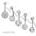 Miniatyrbilde 2 av 2: Navlepiercinger 5 stk / sett silver