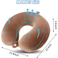 Miniatyrbillede 5 af 6: Rejsepude Nakkepude Memory Foam Rejsepuder Hovedstøttepude til fly Tog Bil Kontorrejser Essentielle flypuder til en lang tid Brow Brown One Size
